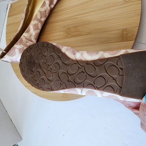 Coach Sonnet Ballet Flats Satin/Polyester Uppers Gold Hardware Rare Vintage Sz10 - Picture 11 of 16